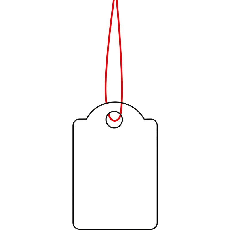 Étiquettes à suspendre, avec fil rouge