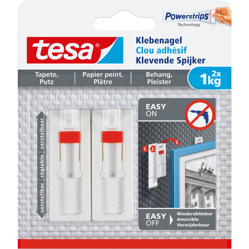 Tesa Powerstrips Klebenagel für Tapete und Putz 1 kg