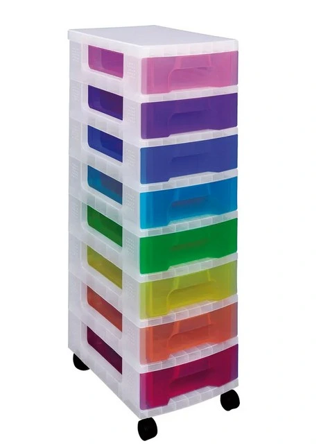 [1740.68507600] Élément à 8 tiroirs sur roulettes