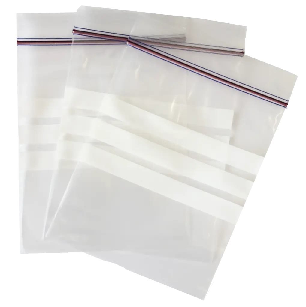 [1320] Sachets à fermeture zip (Avec 3 lignes blanches, 50 x 75 mm)