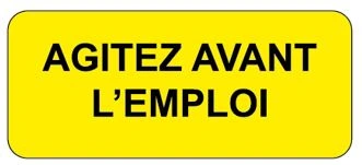 [1038F] Etiquettes infos & avertissements (Français, Agitez avant l'emploi)