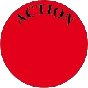 Etichette rotonde rosso fluo