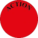 Etichette rotonde rosso fluo