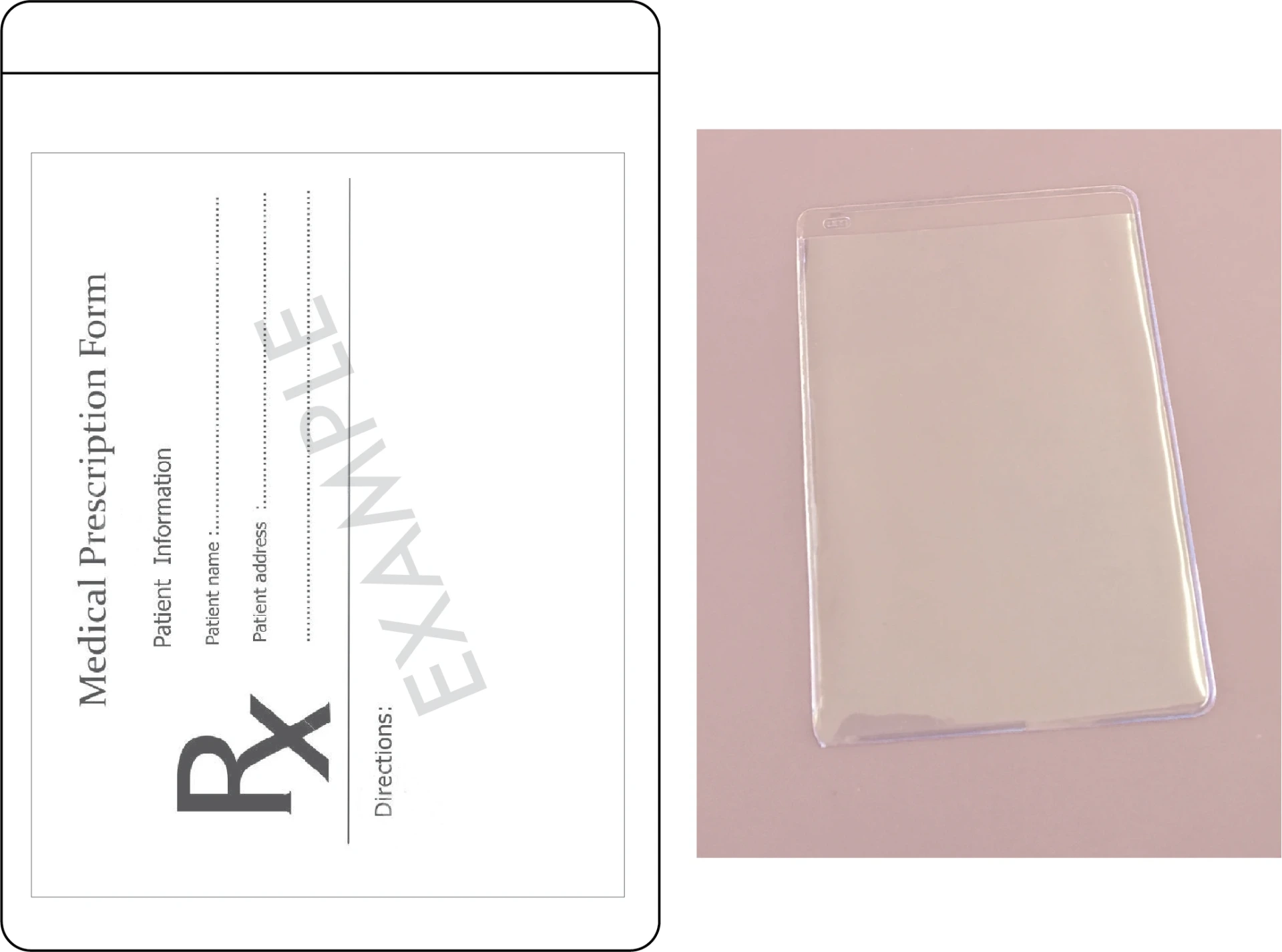 [2113 - 5018] Busta per documenti (85 × 125 mm (A7) | PP morbido goffrato | 1 tasca | Ricetta | 25 pz)