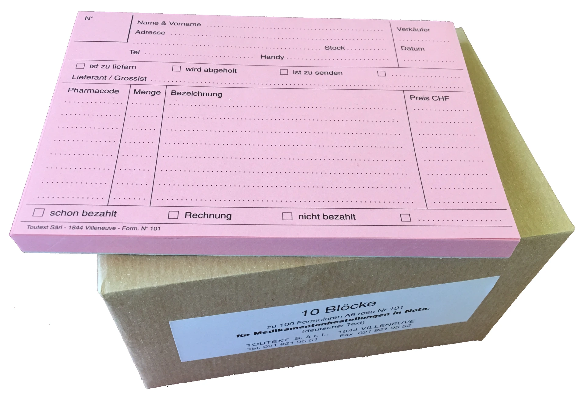 Blocs • Formulaire Commandes | A6 rose | 10 pces