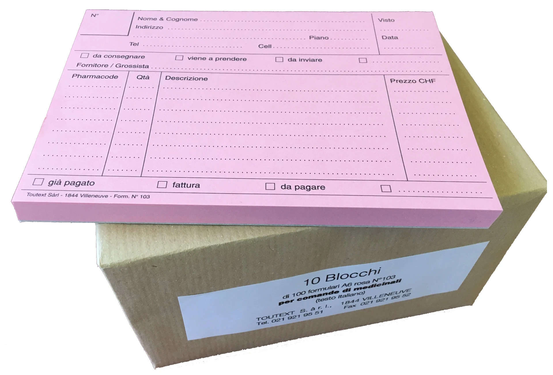 Blocs • Formulaire Commandes | A6 rose | 10 pces