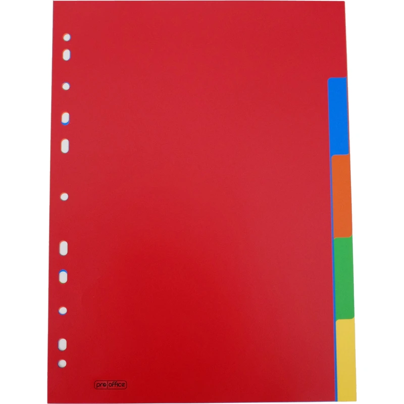 [10071942] Intercalaires | Répertoires en plastique (5 onglets couleurs | A4 | 5 pces)