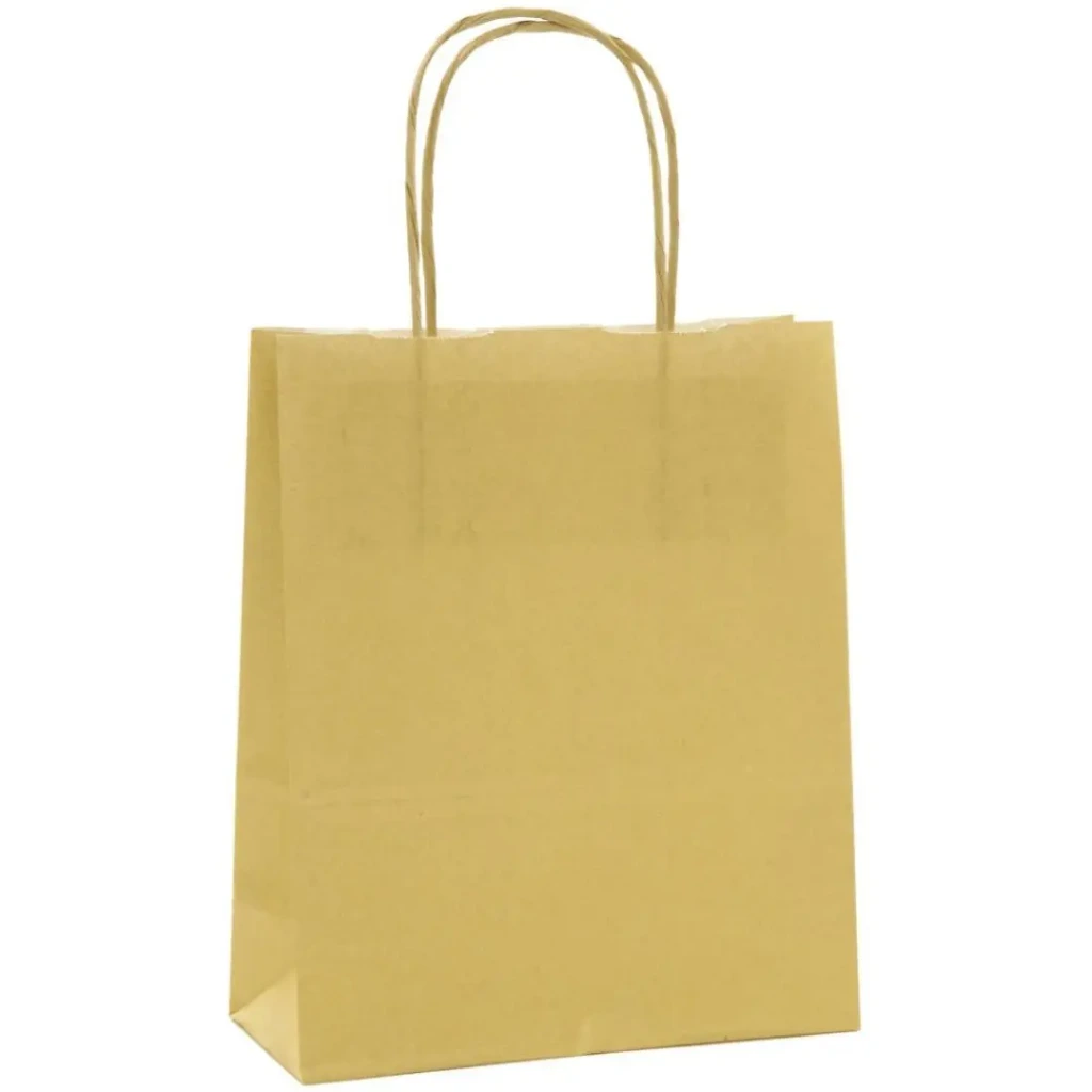 [DD21328] Sacs papier kraft Color | poignées torsadées (S | 180 x 80 x 220 mm, Argent)
