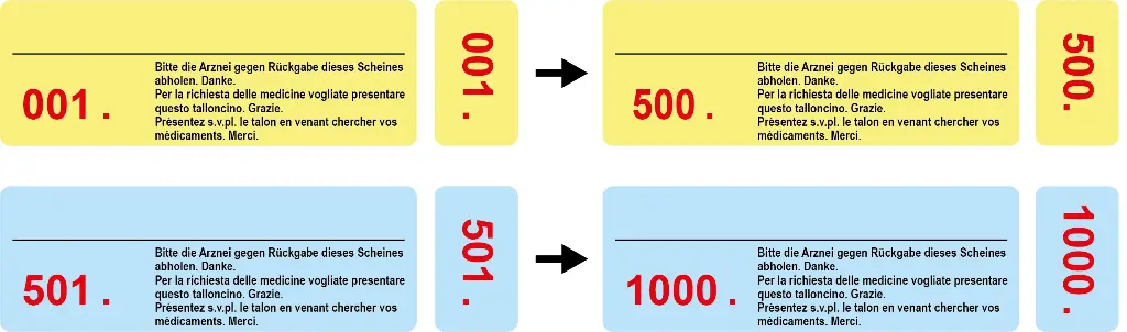 Etichette numerate | 80 x 28 + 16 x 28 mm