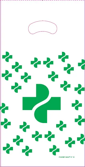 [1048782 | 1000] Pharmy-Bag® HDPE (Kreuz/e, 16 | 160 + 60 x 295 mm | 2'500 Stk.)