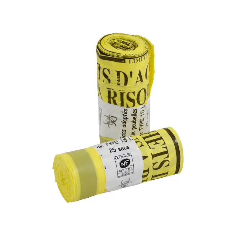 [750015-J] Sacs déchets médicaux DASRI jaune 15l | 25 pces
