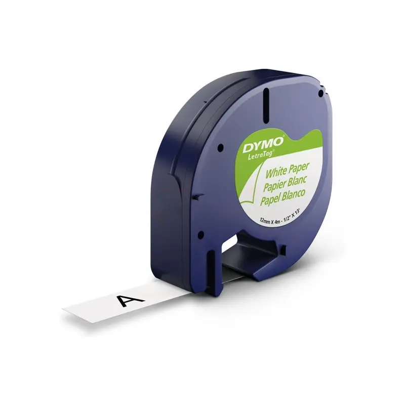 [S0721510] Rubans • Dymo® LetraTag 12 mm x 4 m (Papier, Blanc)