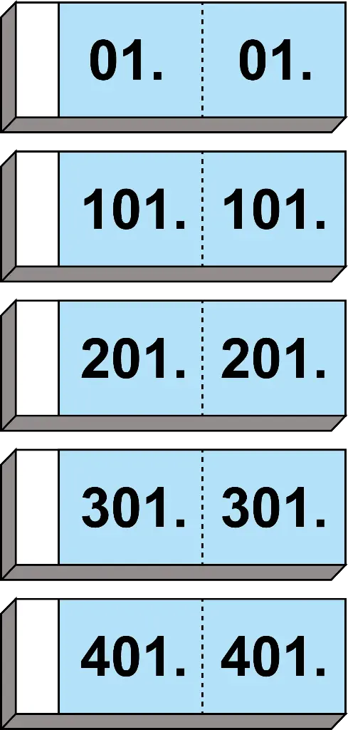 Blöcke • Garderobe Nr. 01.–500.