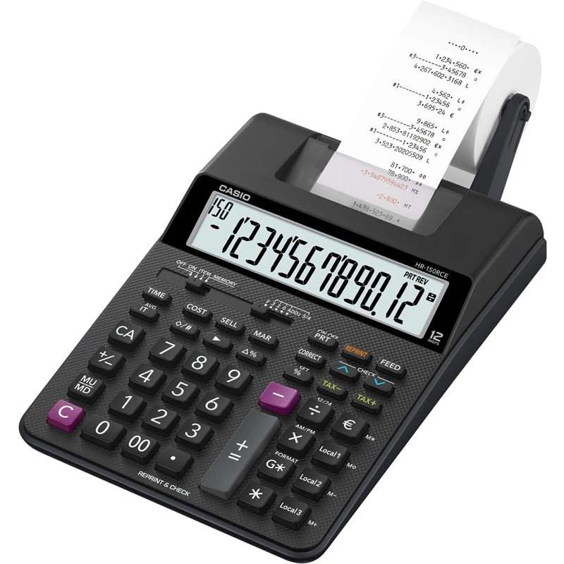 [HR-150RCE-BK] Calcolatrice da tavolo stampante