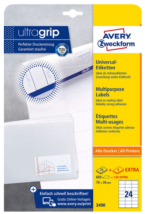 Avery Zweckform Ultragrip - Universal-Etiketten