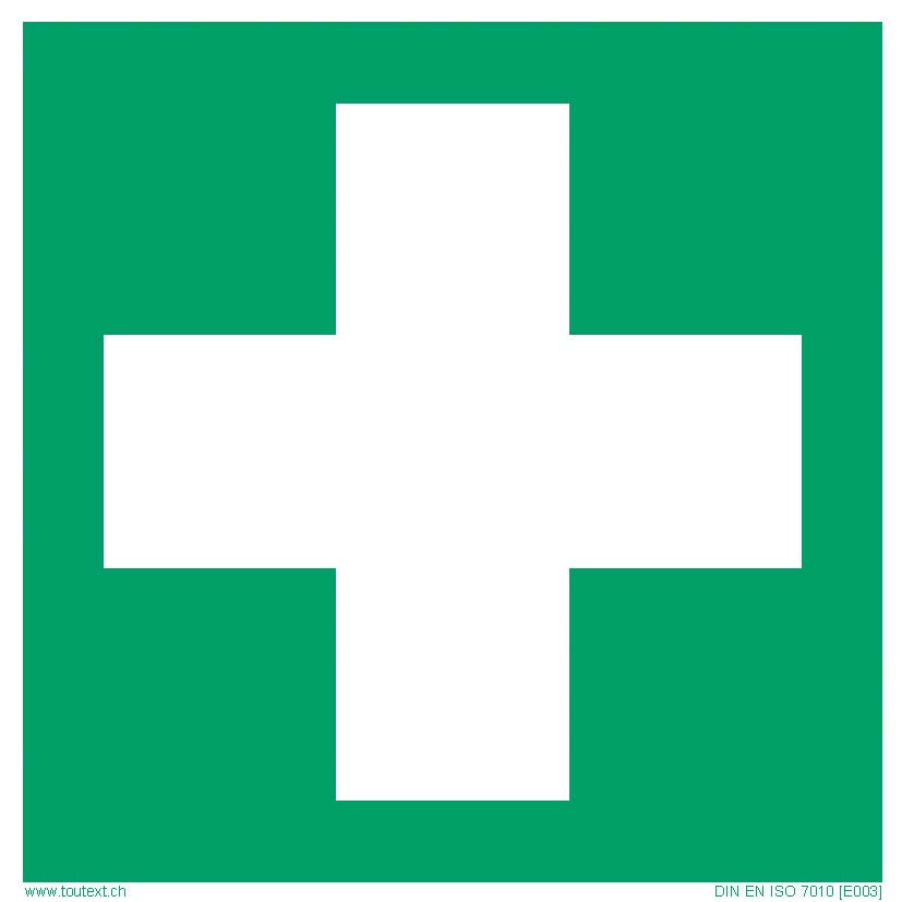 Rettungszeichen-Symbol-Etikette nach DIN EN ISO 7010 Erste Hilfe - E003