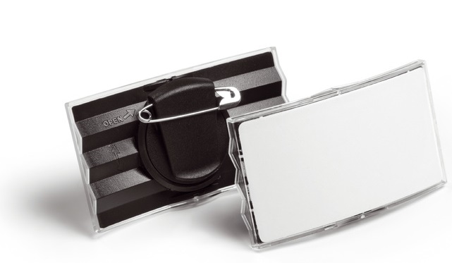 Portabadge con clip e spilla 75 x 40 mm - 25 pezzi