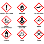 Étiquettes avec symbole de danger